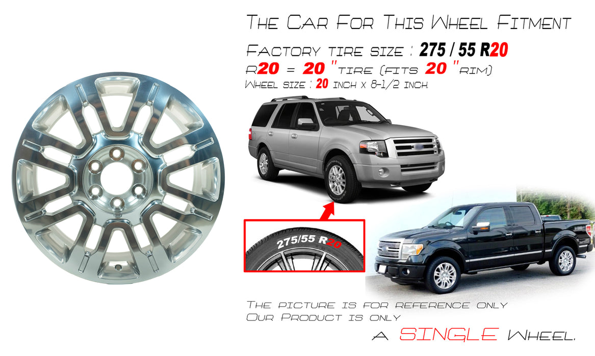 Ford F150 EXPEDITION OEM Design Wheel 20" 20x8.5 Polished 2009-2014 Single Replacement Rim