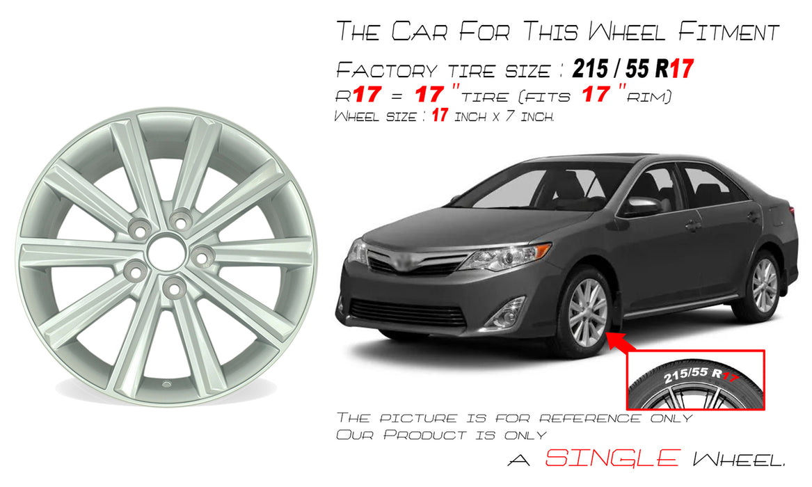 17" NEW Single 17x7 SILVER Wheel For 2012-2014 TOYOTA CAMRY OEM Quality Replacement Rim