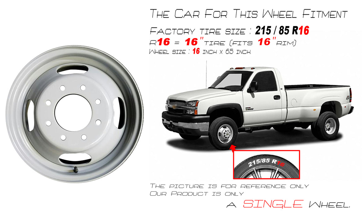 New 16" Dually GRAY Steel Wheel for 2001-2025 Chevy Express GMC SAVANA SIERRA SILVERADO 3500 OEM Quality Replacement Rim