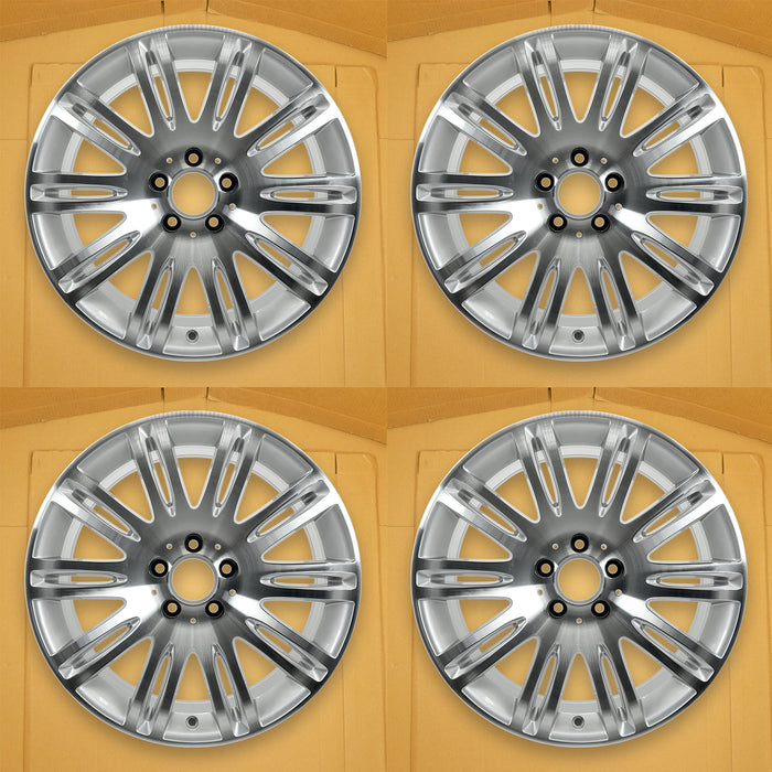 Front Rear For Mercedes E350 E550 OEM Design Wheel 18" 18x8.5 18x9 2007-2009 Machined Silver Set of 4 Replacement Rim