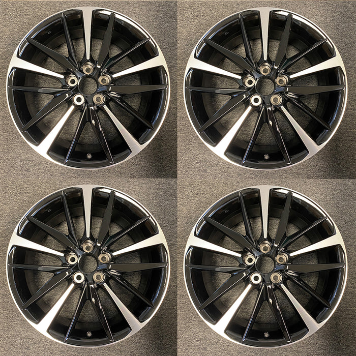 19" 19x8 SET OF 4 Alloy Wheels For TOYOTA CAMRY 2018-2021 Machined Black OEM Quality Replacement Rim