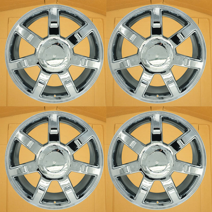 22" Set of 4 Brand New 22x9 Chrome Alloy Wheels for 2007-2014 Cadillac Escalade ESV EXT OEM Quality Replacement Rim