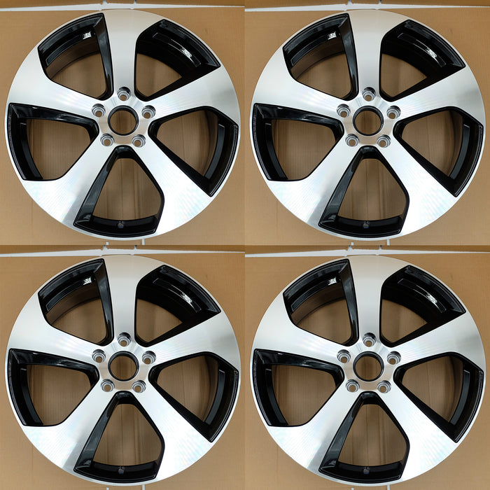 For VOLKSWAGEN GOLF GTI Brand New Set of 4 18x7.5 Alloy Wheel 2014-2020 Machined Black OEM Design Wheel 18” Replacement Rim