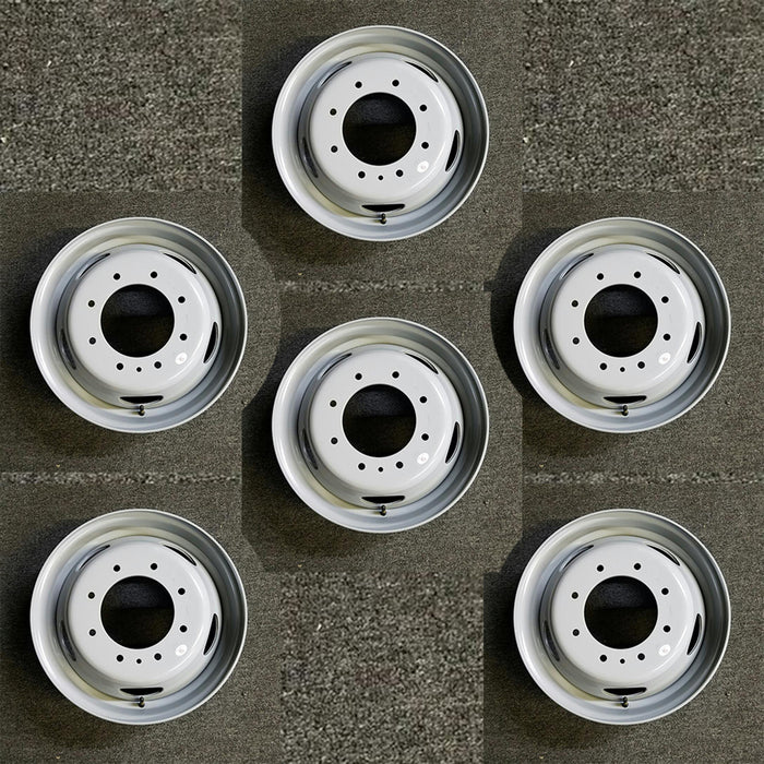 Set of 6 New 19" 19.5X6 8 Lug Super Duty Dually Steel Wheel for Ford F450SD F550SD E550SD VAN 1999-2003 Grey OEM Quality Replacement Rim