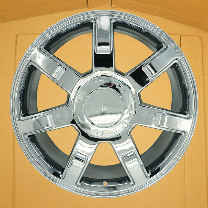 22" Set of 4 Brand New 22x9 Chrome Alloy Wheels for 2007-2014 Cadillac Escalade ESV EXT OEM Quality Replacement Rim