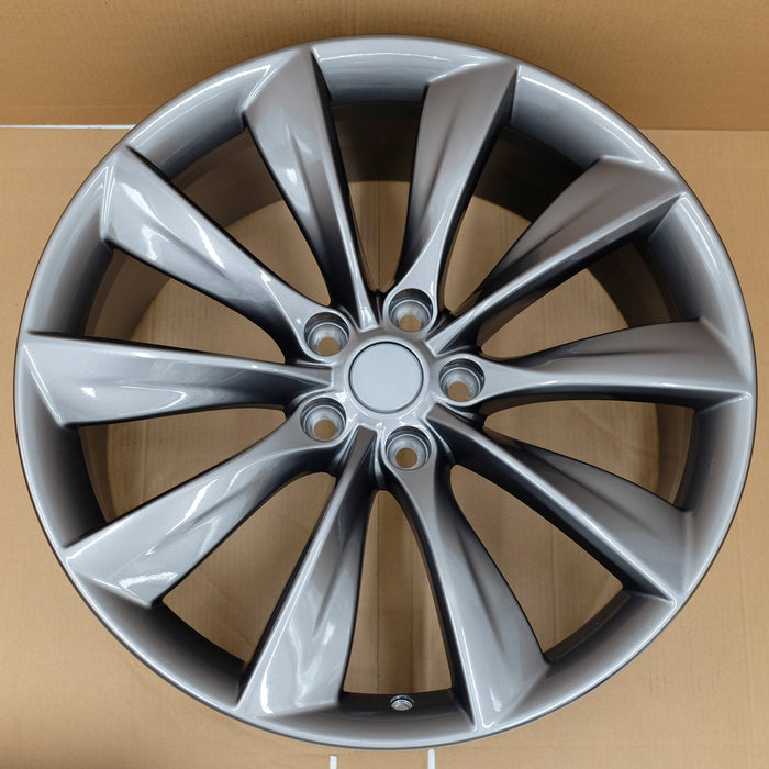 21" Set of 4 21x8.5 Charcoal Alloy Front and Rear Wheels For Tesla Model S 2012-2017 OEM Quality Replacement Rim 98727 6005868