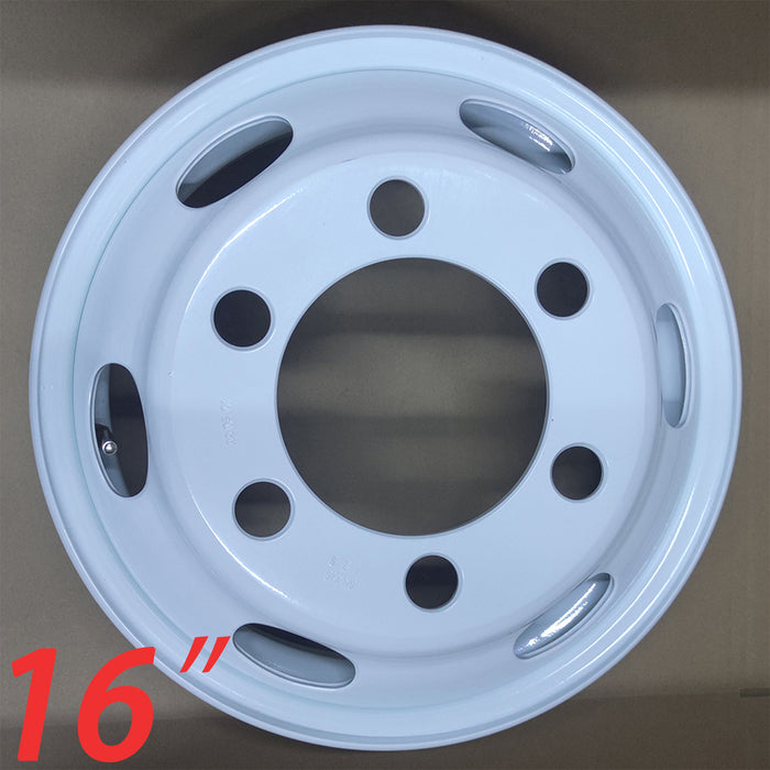 16" Single 16x6 White Steel Wheel For ISUZU NPR NPR-HD NQR 1995-2025 OEM Quality Replacement Rim 8971451132