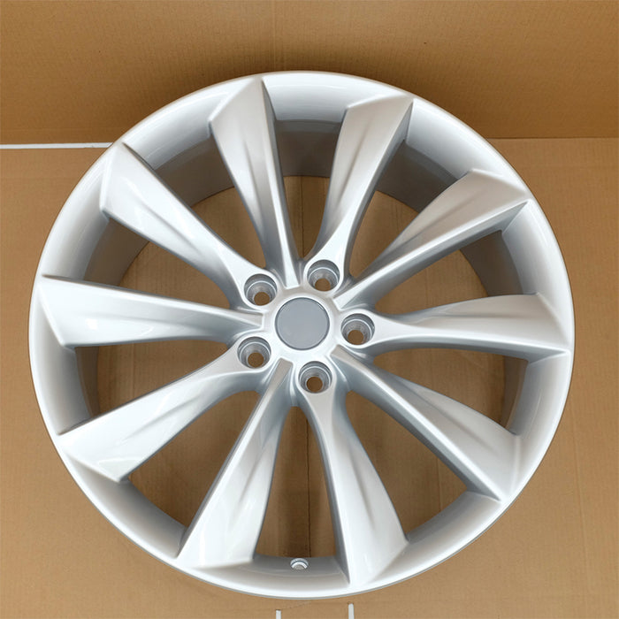 21" Single 21x8.5 Silver Alloy Front Wheel For Tesla Model S 2012-2017 OEM Quality Replacement Rim 98727 6005868