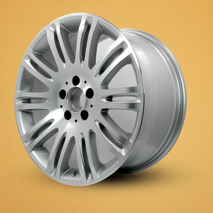 Front Rear For Mercedes E350 E550 OEM Design Wheel 18" 18x8.5 18x9 2007-2009 Machined Silver Set of 4 Replacement Rim