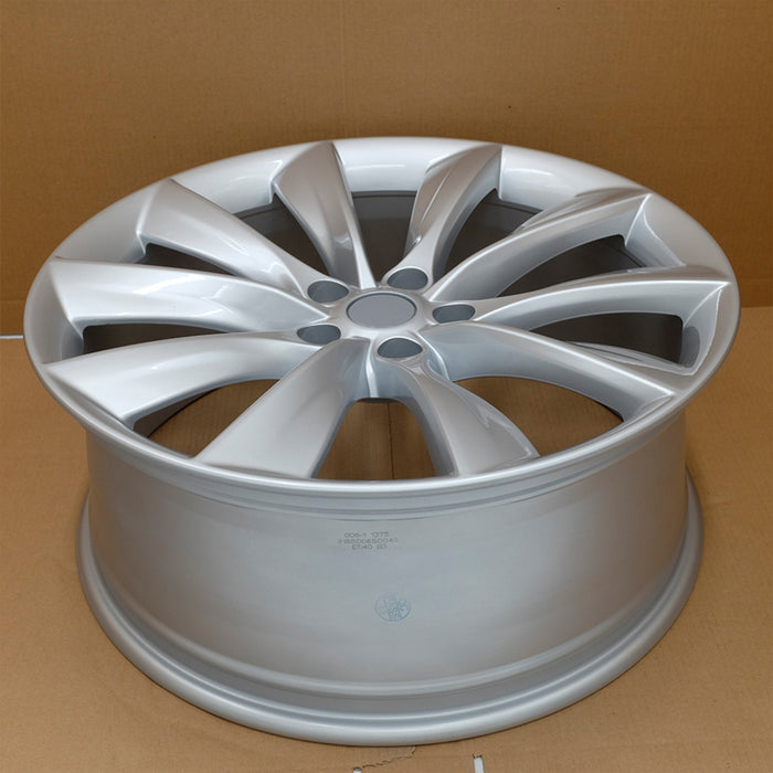 21" Single 21x8.5 Silver Alloy Front Wheel For Tesla Model S 2012-2017 OEM Quality Replacement Rim 98727 6005868