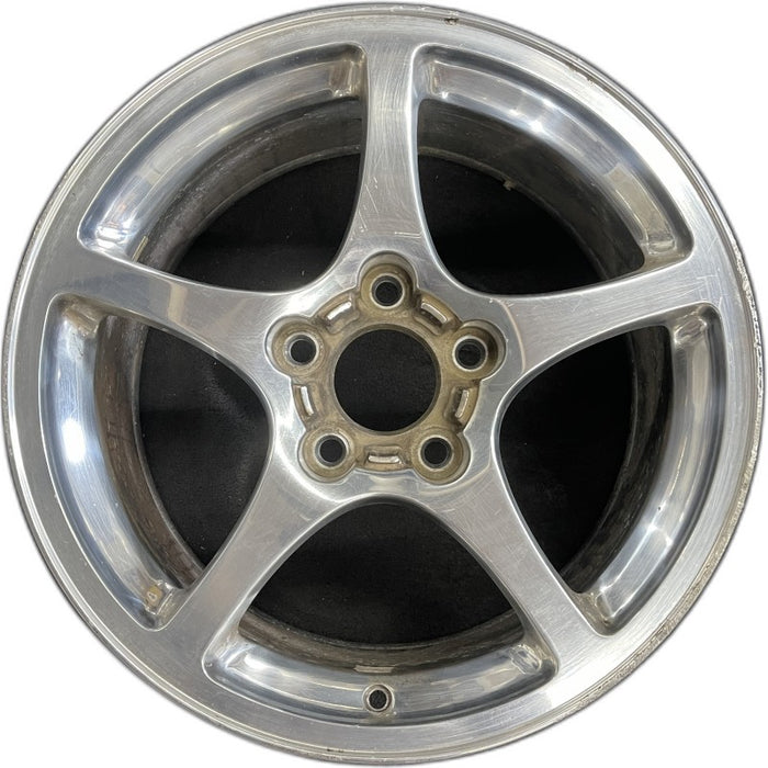 17" CORVETTE 00-04 17x8.5 frt aluminum 5 spoke high polished opt QF5 Original OEM Wheel Rim