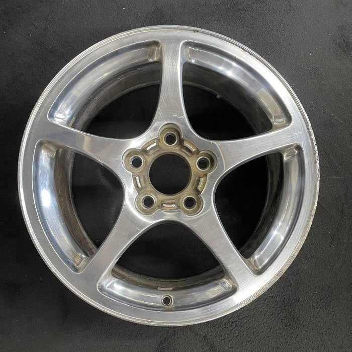 17" CORVETTE 00-04 17x8.5 frt aluminum 5 spoke high polished opt QF5 Original OEM Wheel Rim