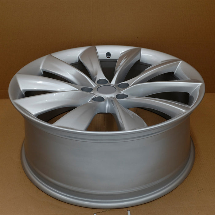 21" Single 21x8.5 Silver Alloy Front Wheel For Tesla Model S 2012-2017 OEM Quality Replacement Rim 98727 6005868