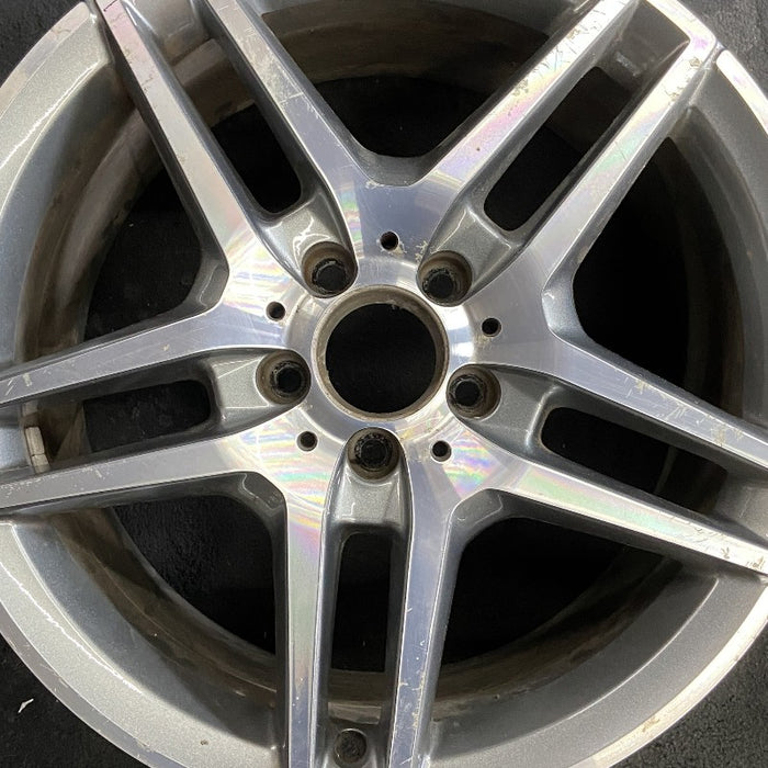 18" MERCEDES E-CLASS 16 212 Type Sdn E350 18x9 10 spoke 5 pairs AMG logo machined face gray accent Original OEM Wheel Rim