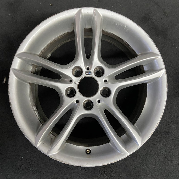 18" BMW 128i 08-13 18x8.5 alloy rear 5 spoke open spoke bowed spoke silver finish Original OEM Wheel Rim