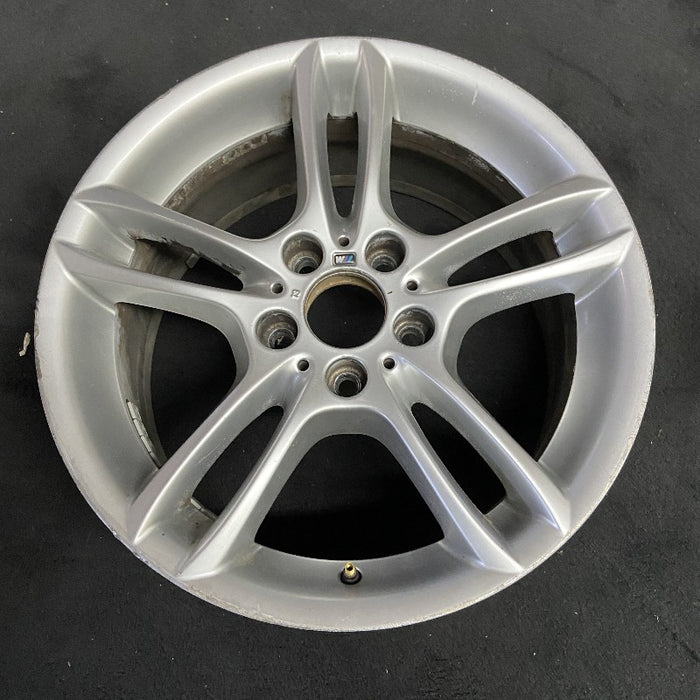 18" BMW 128i 08-13 18x8.5 alloy rear 5 spoke open spoke bowed spoke silver finish Original OEM Wheel Rim