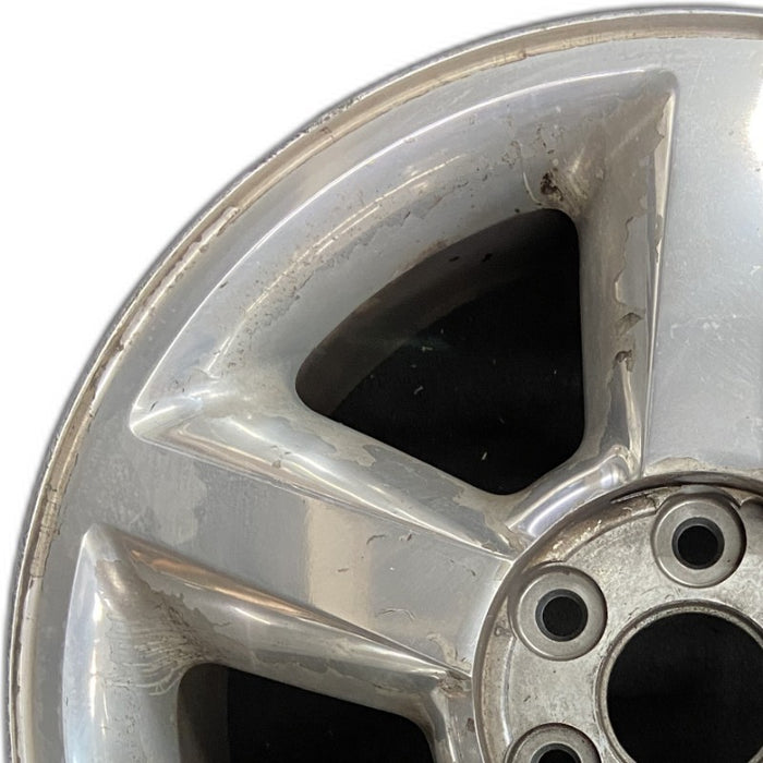 20" AVALANCHE 1500 07 20x8.5 5 spoke covered lug nuts w/o groove in spoke; polished aluminum Original OEM Wheel Rim