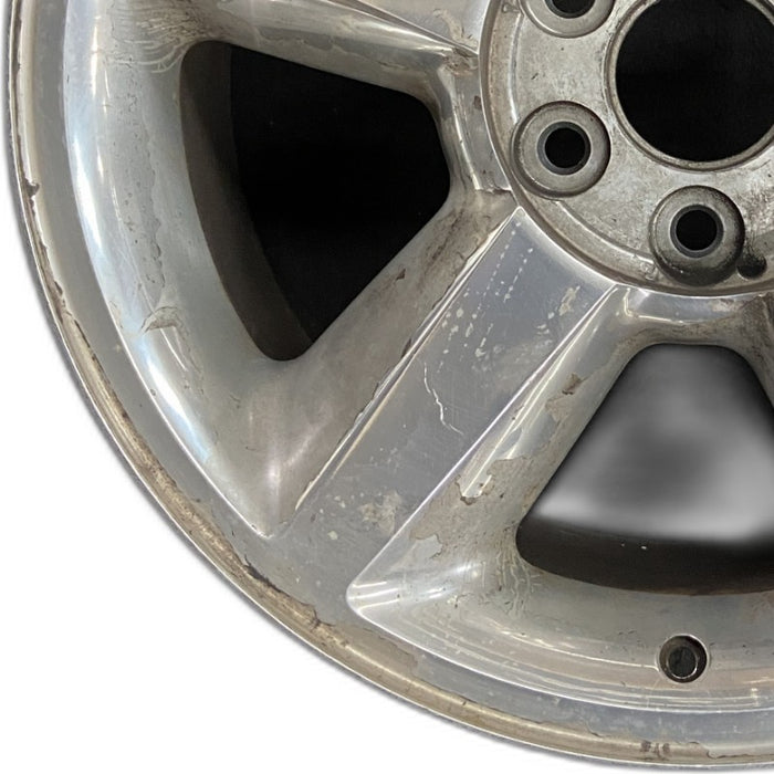 20" AVALANCHE 1500 07 20x8.5 5 spoke covered lug nuts w/o groove in spoke; polished aluminum Original OEM Wheel Rim