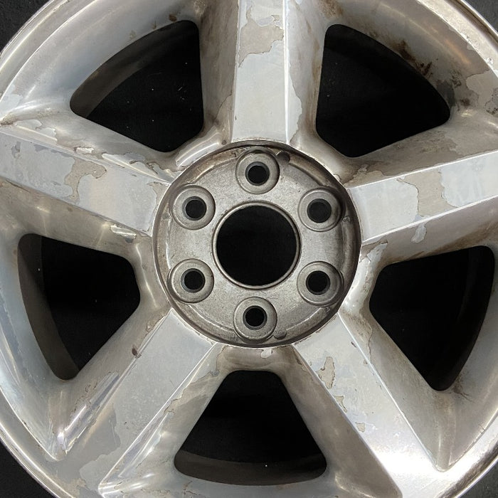 20" AVALANCHE 1500 07 20x8.5 5 spoke covered lug nuts w/o groove in spoke; polished aluminum Original OEM Wheel Rim