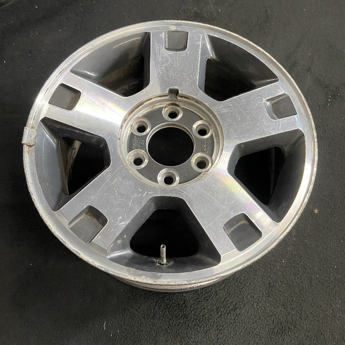 18" FORD F150 PICKUP 04 New Style 18x7.5 aluminum 5 spoke machined face indented ends dark argent pockets Original OEM Wheel Rim