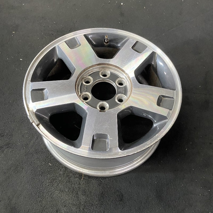 18" FORD F150 PICKUP 04 New Style 18x7.5 aluminum 5 spoke machined face indented ends dark argent pockets Original OEM Wheel Rim