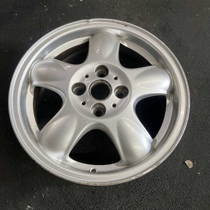 15" CLUBMAN 08-09 15x5.5 alloy 5 spoke raised in center of spoke silver Original OEM Wheel Rim