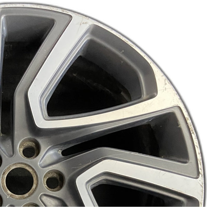 22" DISCOVERY 17-18 22x9.5 alloy 5 spoke slanted V machined face gray accents Original OEM Wheel Rim