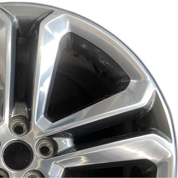 20" EDGE 15 20x8 aluminum TPMS 10 spoke polished face background 5 split spokes Original OEM Wheel Rim