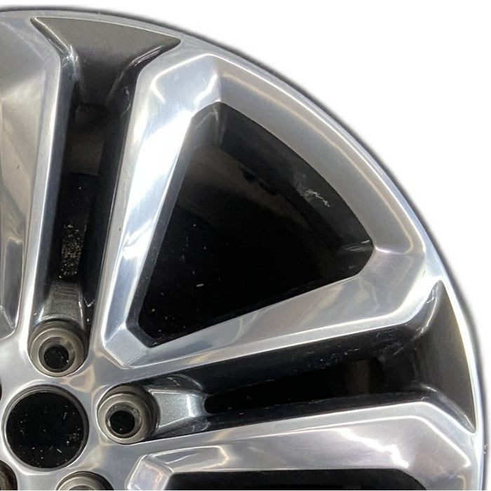 20" EDGE 15 20x8 aluminum TPMS 10 spoke polished face background 5 split spokes Original OEM Wheel Rim