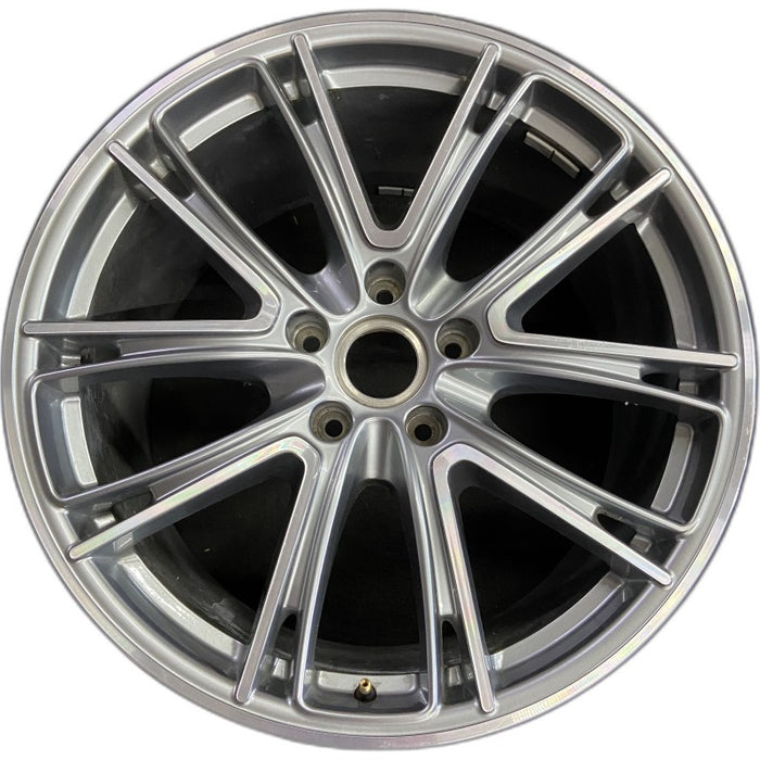 21" PORSCHE PANAMERA 17-20 alloy 21x11.5 5 spoke V spoke dark gray Original OEM Wheel Rim