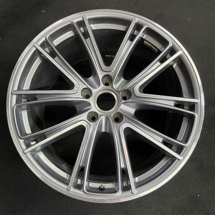 21" PORSCHE PANAMERA 17-20 alloy 21x11.5 5 spoke V spoke dark gray Original OEM Wheel Rim