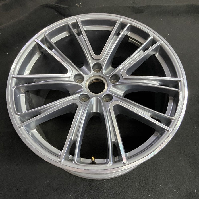 21" PORSCHE PANAMERA 17-20 alloy 21x11.5 5 spoke V spoke dark gray Original OEM Wheel Rim