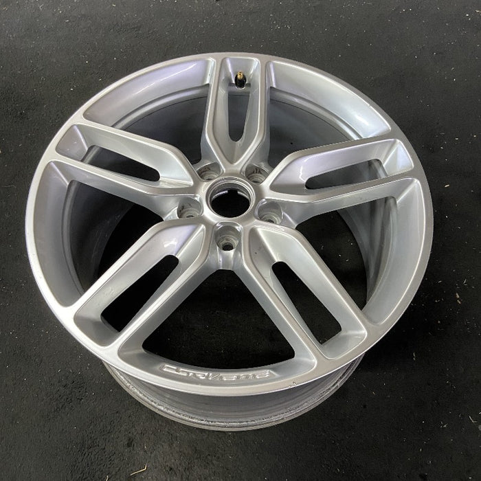 20" CORVETTE 14-19 rear 20x10 silver opt Q7S Original OEM Wheel Rim