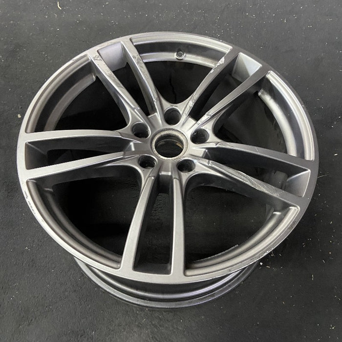 21" PORSCHE CAYENNE 19-22 21x11 5 double spoke platinum Original OEM Wheel Rim