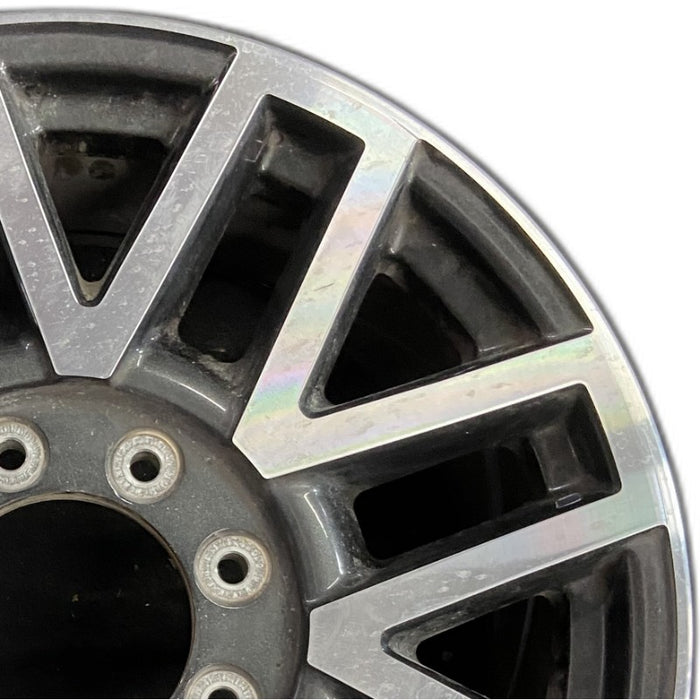 20" FORD F250SD PICKUP 17 20x8 aluminum TPMS 16 spoke 8 split spoke machined face dark gray pockets Original OEM Wheel Rim
