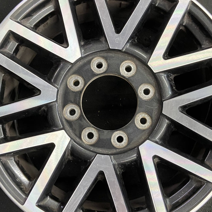 20" FORD F250SD PICKUP 17 20x8 aluminum TPMS 16 spoke 8 split spoke machined face dark gray pockets Original OEM Wheel Rim