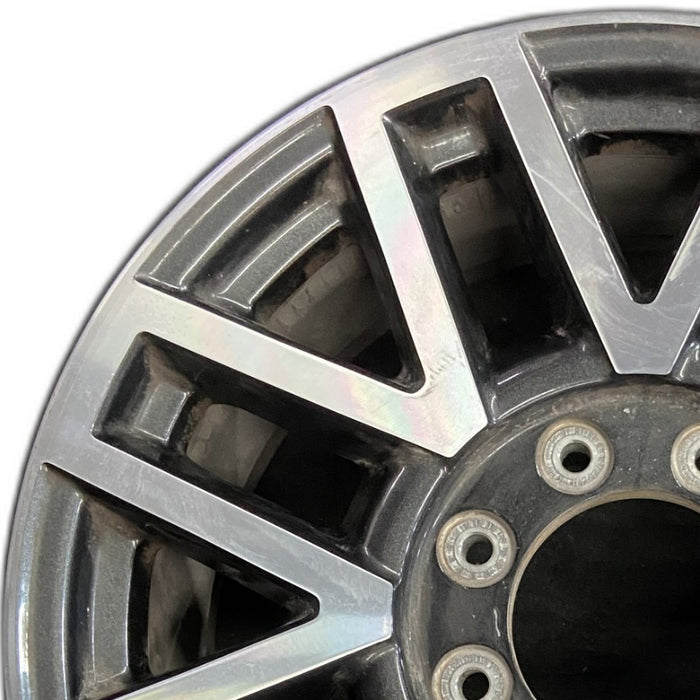 20" FORD F250SD PICKUP 17 20x8 aluminum TPMS 16 spoke 8 split spoke machined face dark gray pockets Original OEM Wheel Rim