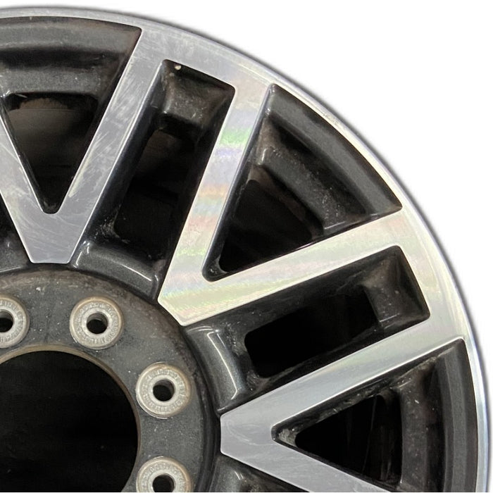 20" FORD F250SD PICKUP 17 20x8 aluminum TPMS 16 spoke 8 split spoke machined face dark gray pockets Original OEM Wheel Rim