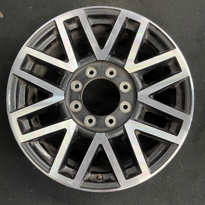 20" FORD F250SD PICKUP 17 20x8 aluminum TPMS 16 spoke 8 split spoke machined face dark gray pockets Original OEM Wheel Rim