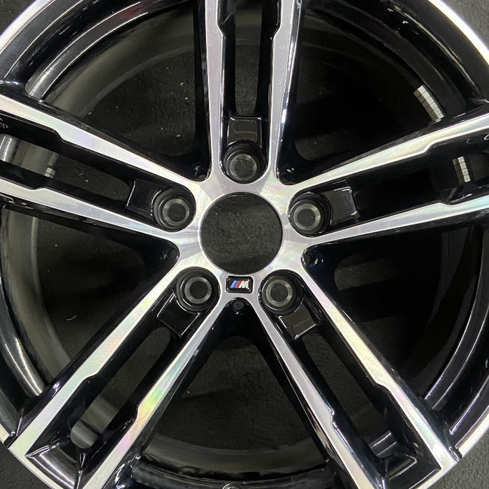 18" BMW 230i 20 18x8 5 double spoke lugs inside spoke flat spoke narrow spoke end black w/machined Original OEM Wheel Rim