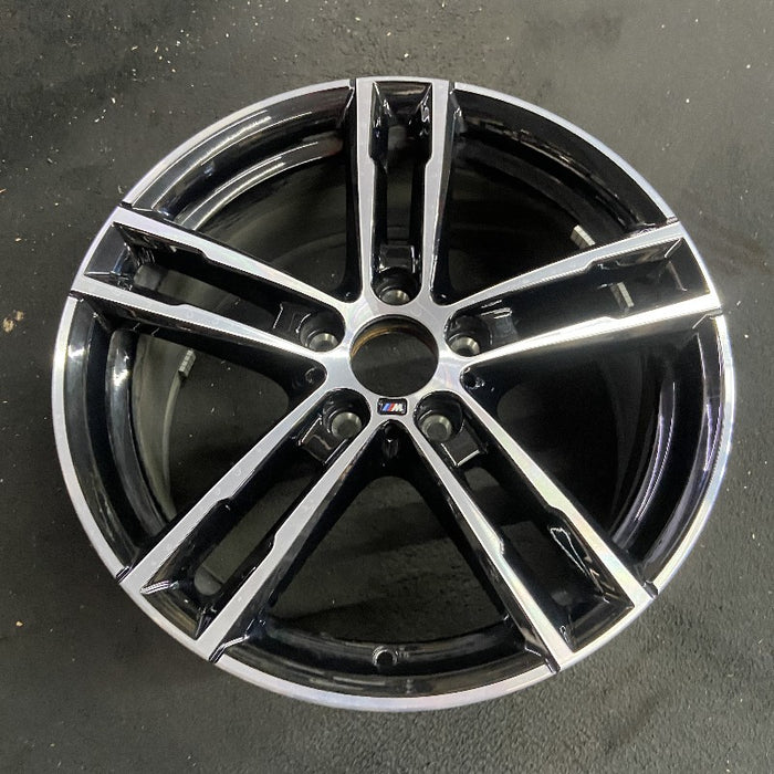 18" BMW 230i 20 18x8 5 double spoke lugs inside spoke flat spoke narrow spoke end black w/machined Original OEM Wheel Rim