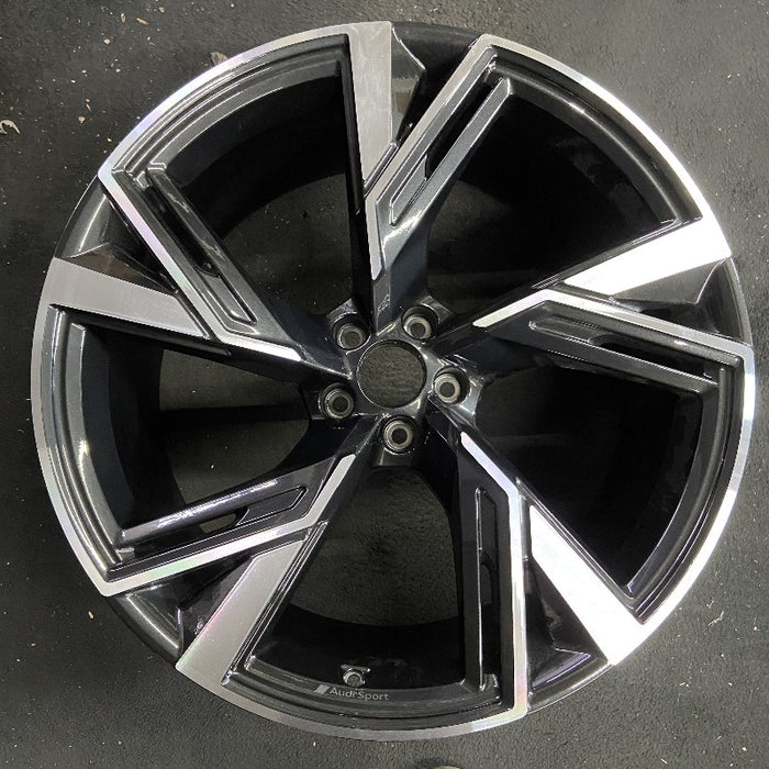 22" AUDI RS6 21-23 22x10.5 alloy 5 spoke machined black Original OEM Wheel Rim