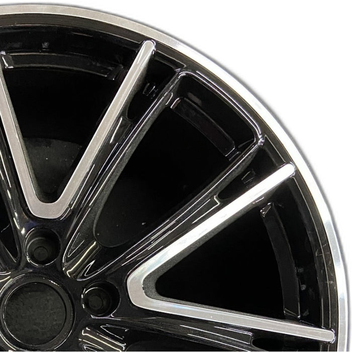 21" PORSCHE PANAMERA 17-20 alloy 21x11.5 5 spoke V spoke black inlay Original OEM Wheel Rim