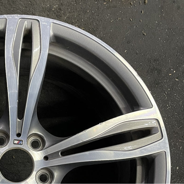 20" BMW M6 12-17 20x9.5 alloy frt 5 double spoke narrow opening in spoke polished spoke face Original OEM Wheel Rim