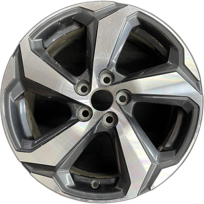 18" RAV4 21 18x7 alloy 5 spoke angled spoke silver black inlay Original OEM Wheel Rim