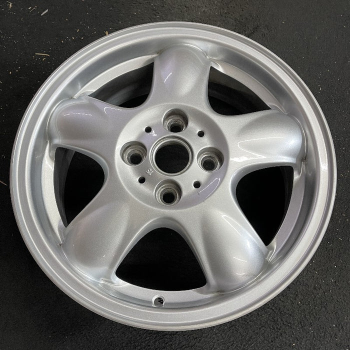 15" CLUBMAN 08-09 15x5.5 alloy 5 spoke raised in center of spoke silver Original OEM Wheel Rim