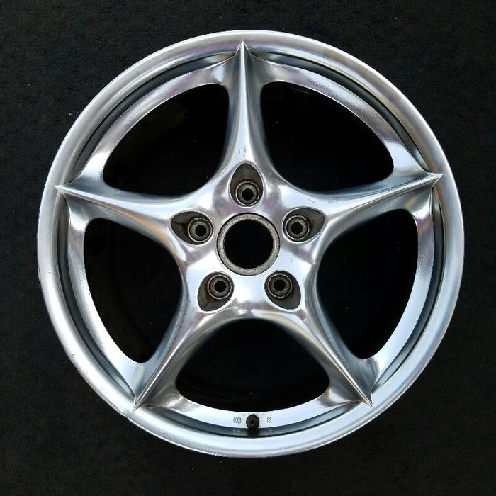 18" PORSCHE 911 04 18x8 frt 5 spoke exc. Turbo; solid raised spline polished 40th Anniversary M417 opt Original OEM Wheel Rim