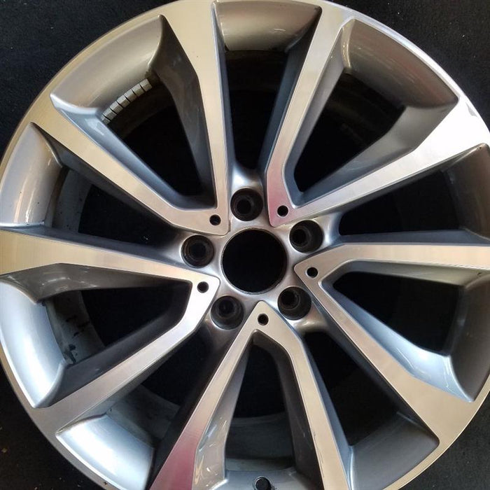 19" BMW X6 15-17 19x9 alloy 5 spoke V spoke w/dimples between lugs 18mm offset Original OEM Wheel Rim