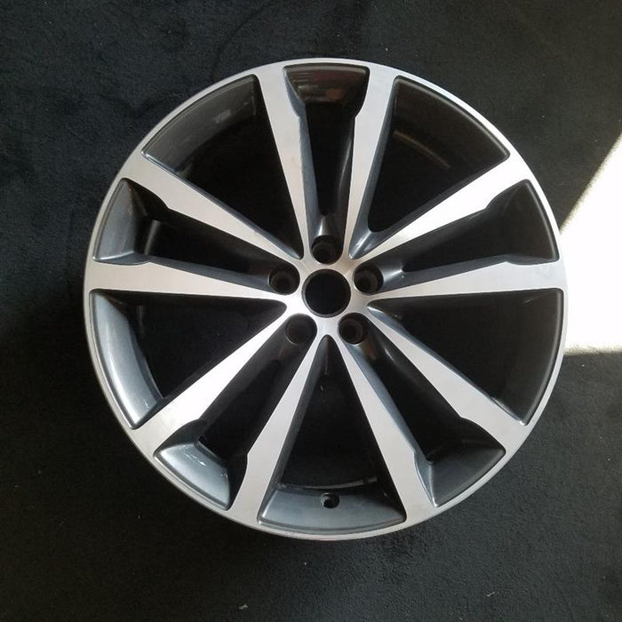 20" F-PACE 17-19 20x8.5 alloy 5 double spoke w/notched spoke machined face gray accents Original OEM Wheel Rim