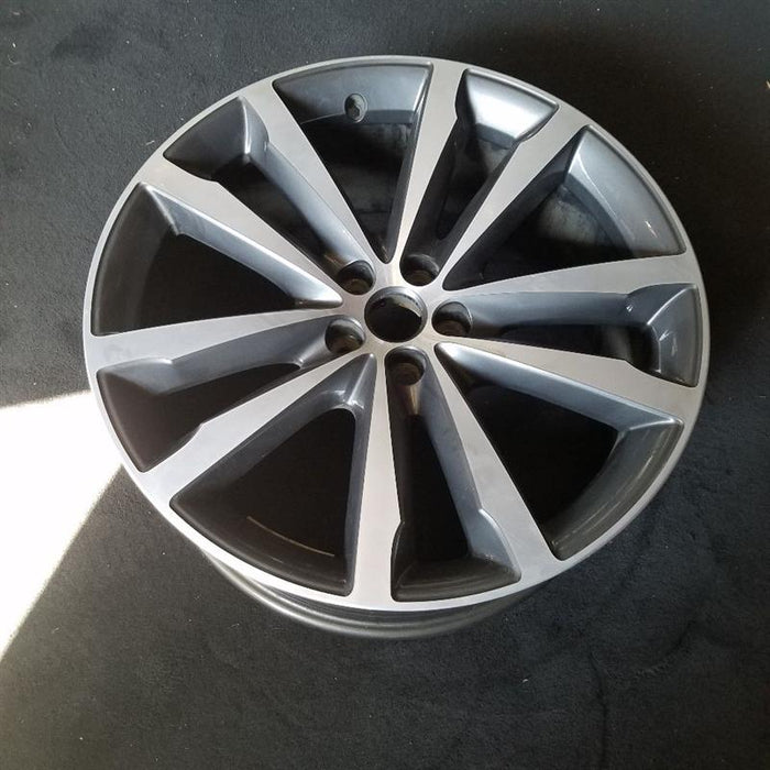 20" F-PACE 17-19 20x8.5 alloy 5 double spoke w/notched spoke machined face gray accents Original OEM Wheel Rim